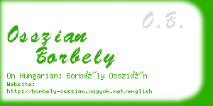 osszian borbely business card